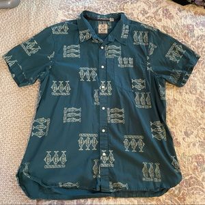 Urban Outfitters Burkman bros The Tourist XL blue shirt